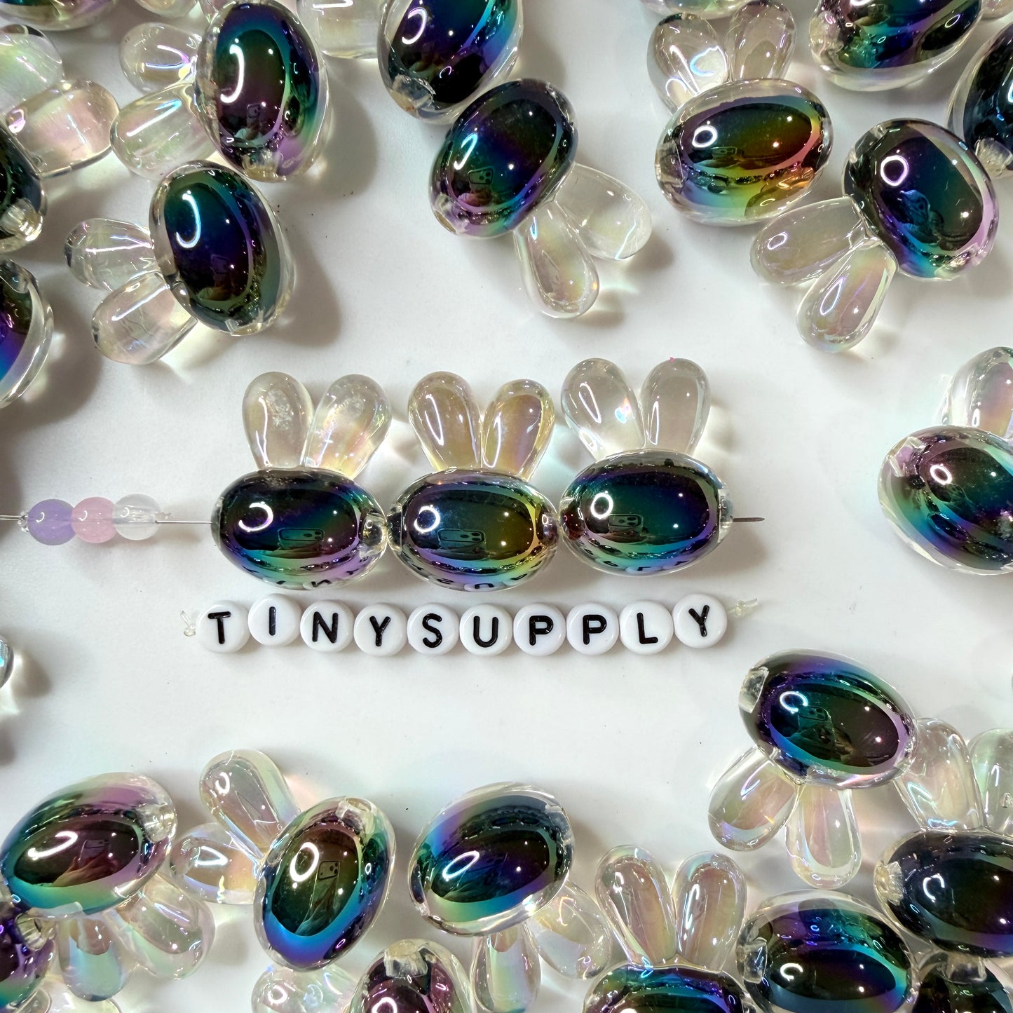 Chunky 21MM AB Bunny Rabbit Shaped Acrylic Spacer Beads