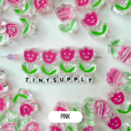 Chunky Transparent Happy Flower Acrylic Bead (24.5mmx20mm)