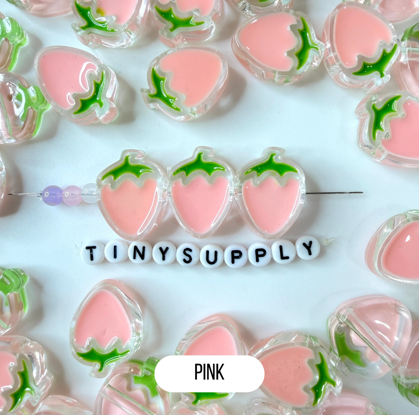 Chunky Transparent Strawberry Bead (25.5x19mm)