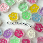 Chunky Transparent Mixed Color Cat Paw Themed Enamel Acrylic Bead