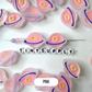 Chunky Frosted Purple, Pink, Yellow, White, Blue Planet Enamel Acrylic Bead