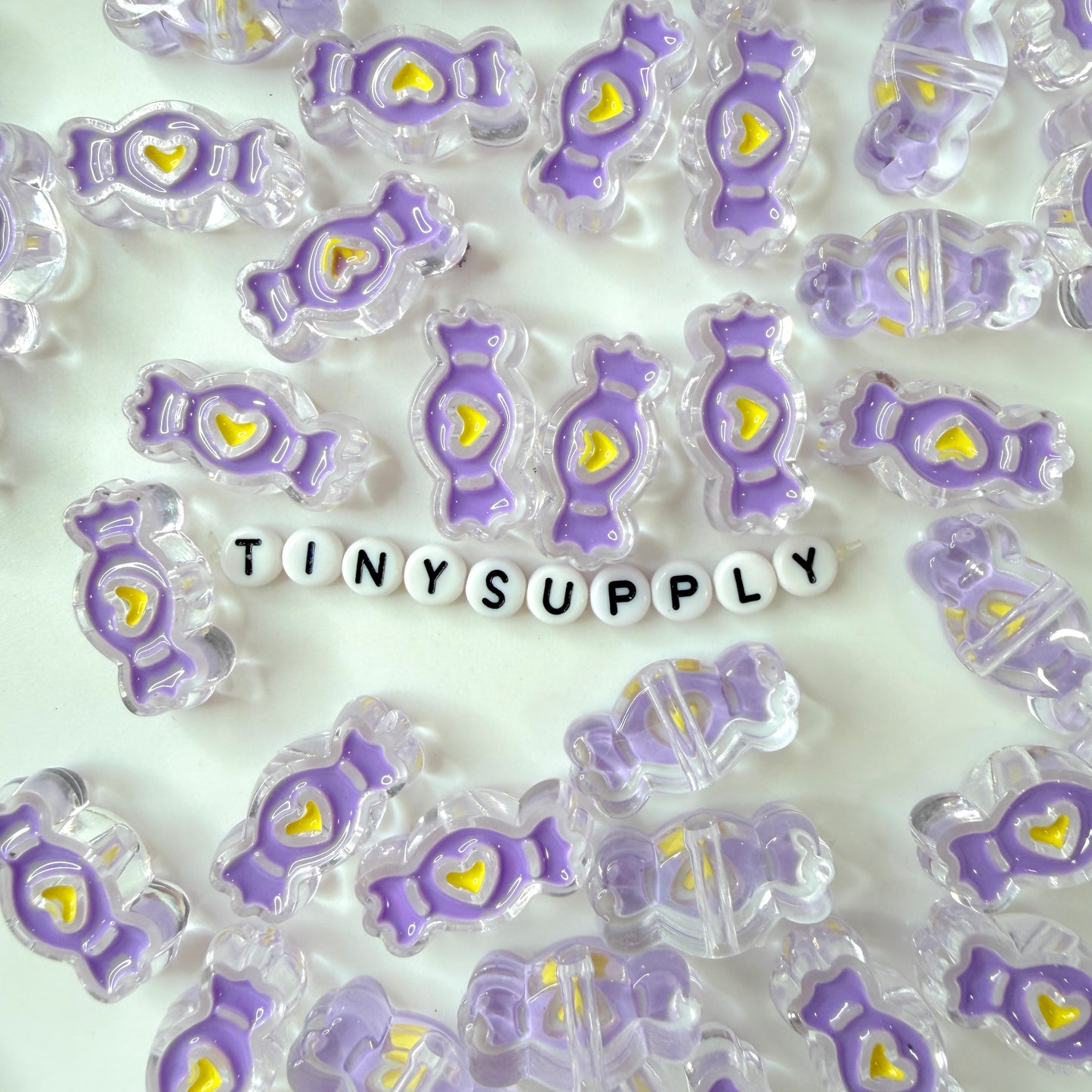 Chunky Transparent Purple Wrapped Candy Acrylic Bead (13.5x26.5mm)