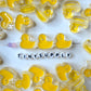 Chunky Transparent Yellow Duck Enamel Acrylic Bead (20.5x21.5MM)
