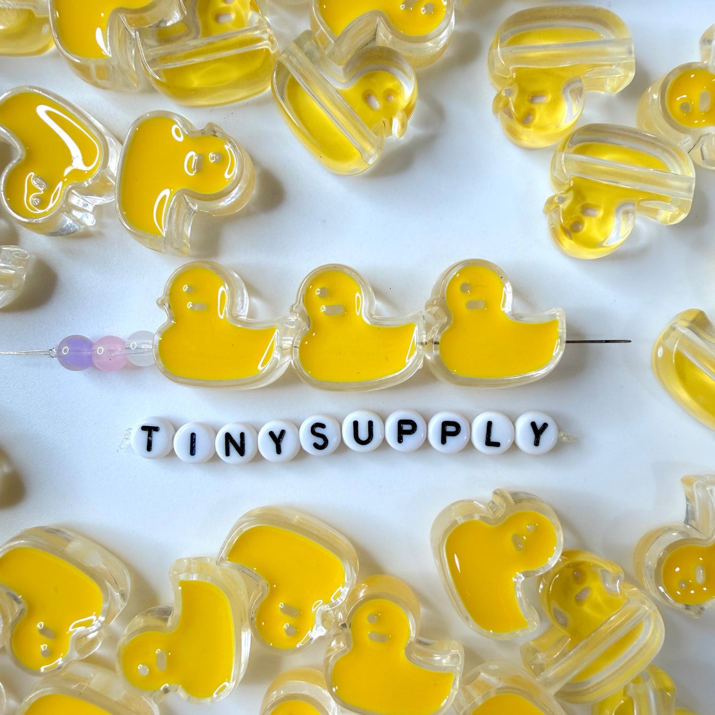 Chunky Transparent Yellow Duck Enamel Acrylic Bead (20.5x21.5MM)