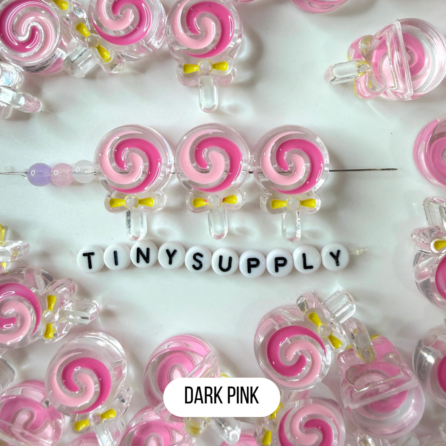 Chunky Rainbow Lollipop Enamel Acrylic Bead (18x28mm)