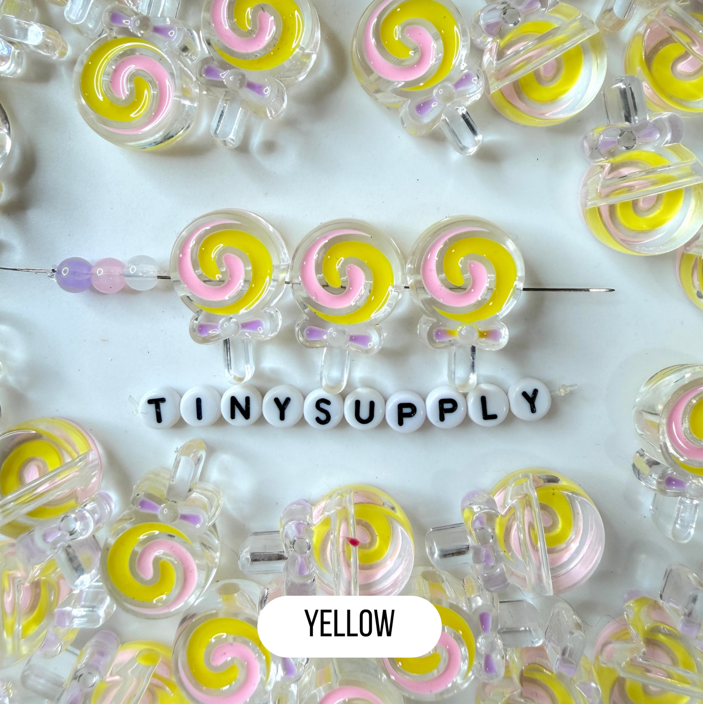 Chunky Rainbow Lollipop Enamel Acrylic Bead (18x28mm)