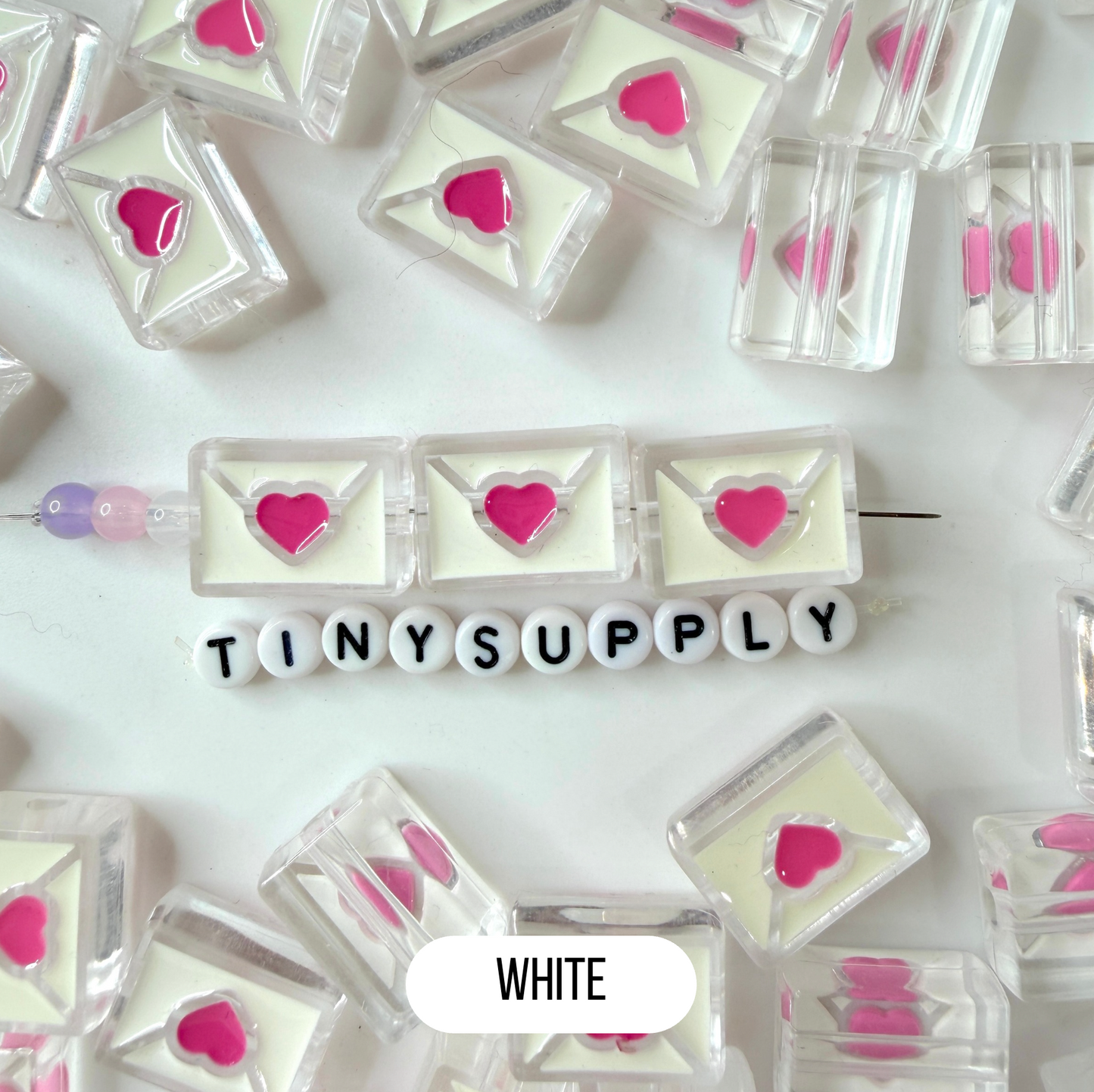 Chunky Mixed Color Love Letter Acrylic Bead (21x16mm)