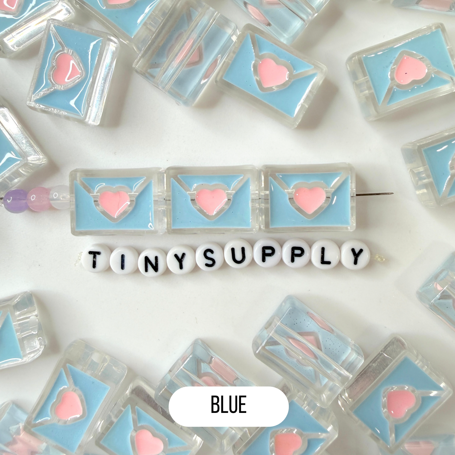 Chunky Mixed Color Love Letter Acrylic Bead (21x16mm)