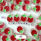 Chunky Strawberry Enamel Acrylic Bead (18x23mm)