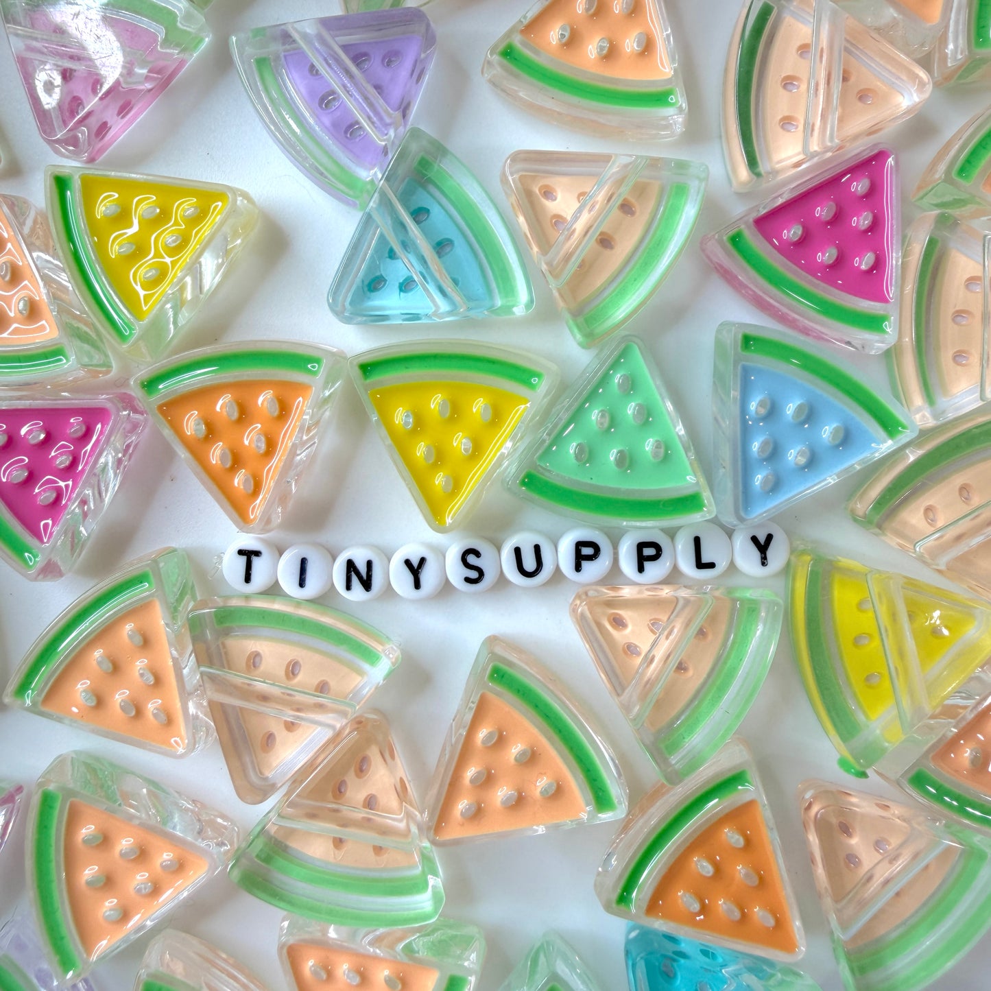 Chunky 26MM Watermelon Slice Enamel Acrylic Beads