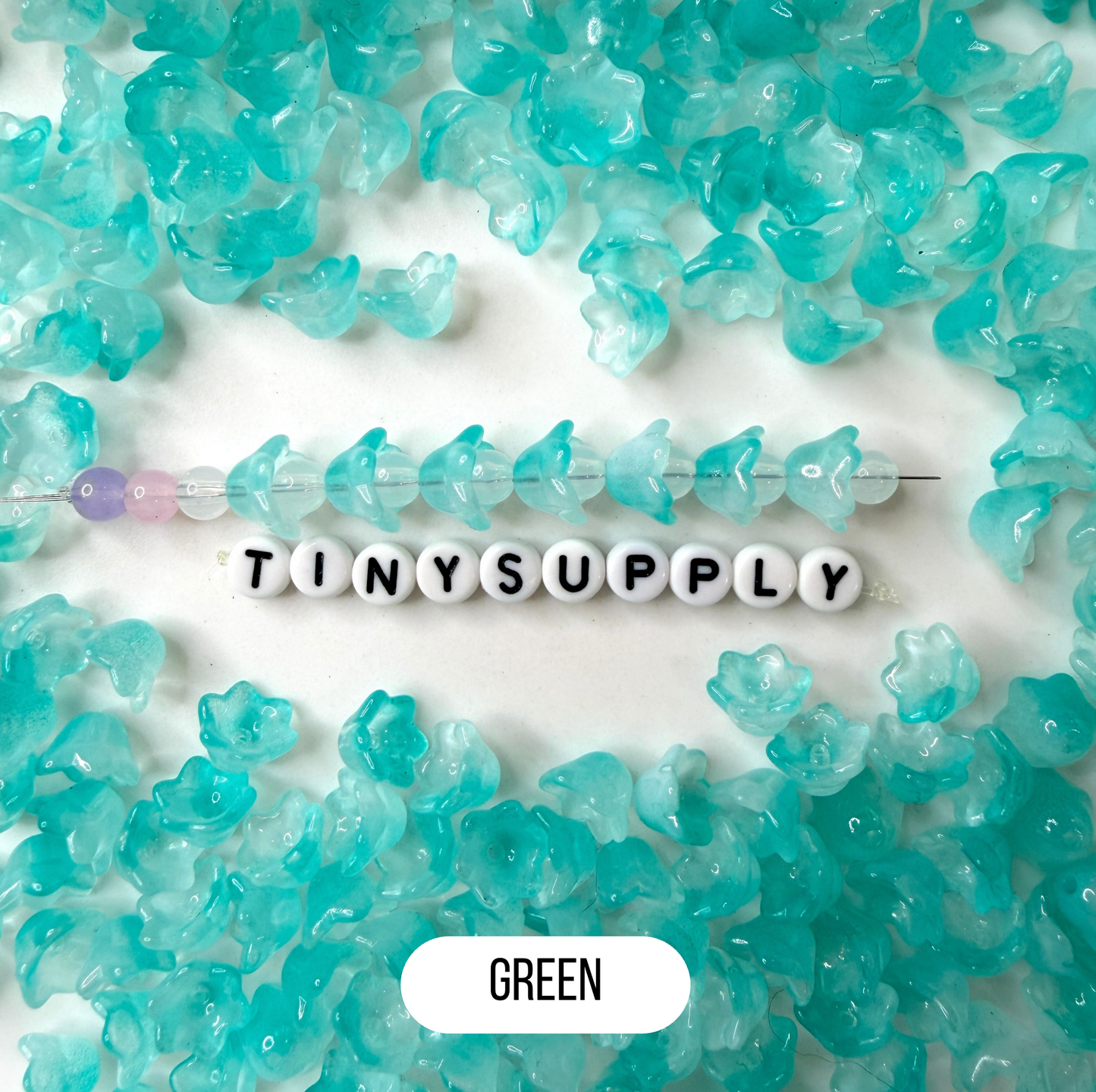 10.3MM Spray Painted Glass Flower Bud Beads