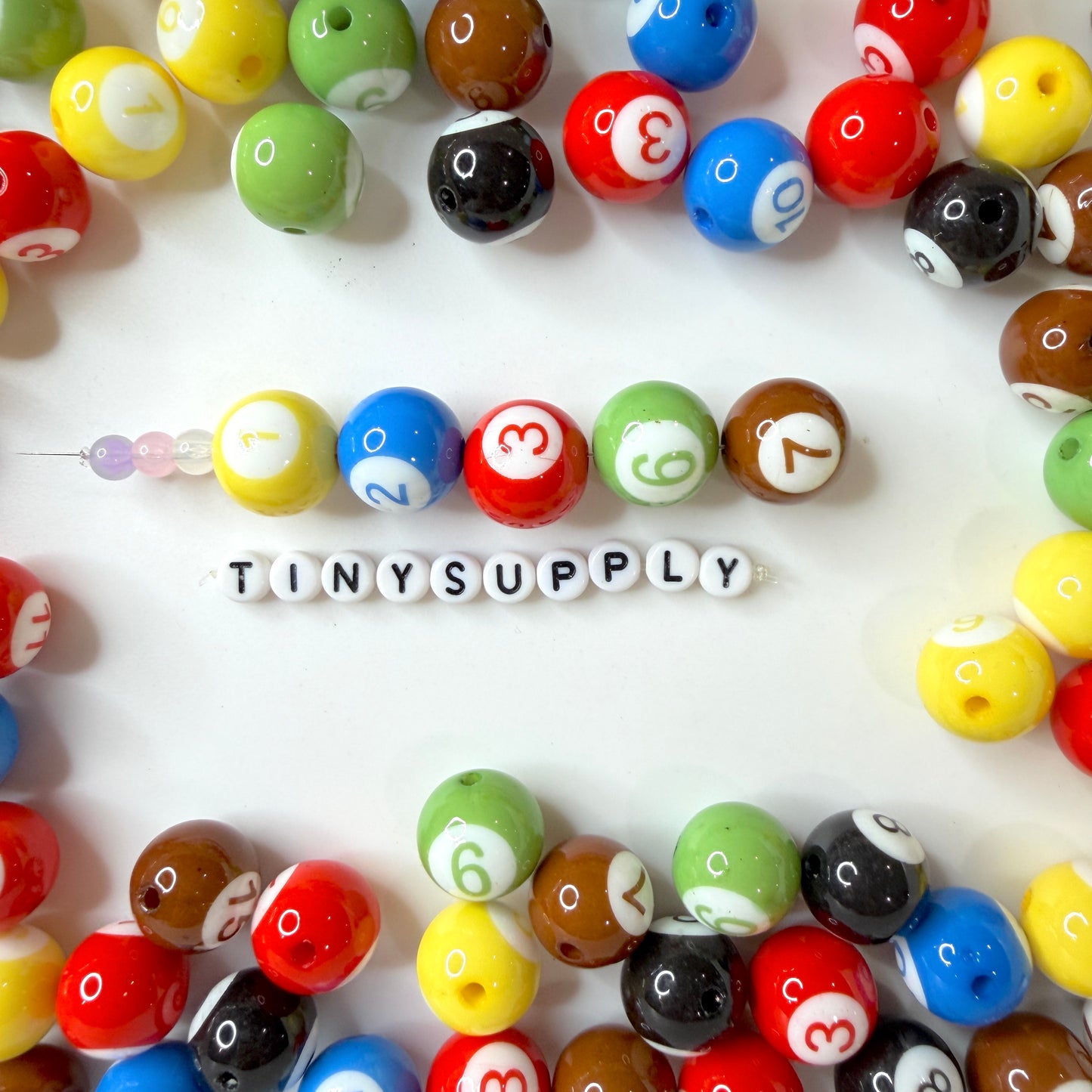 16MM Billiards Pool Balls Acrylic Beads (Available in Mixed or Individual)