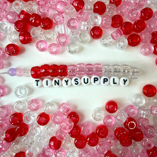 9MM Translucent Valentines Day Themed Pony Beads