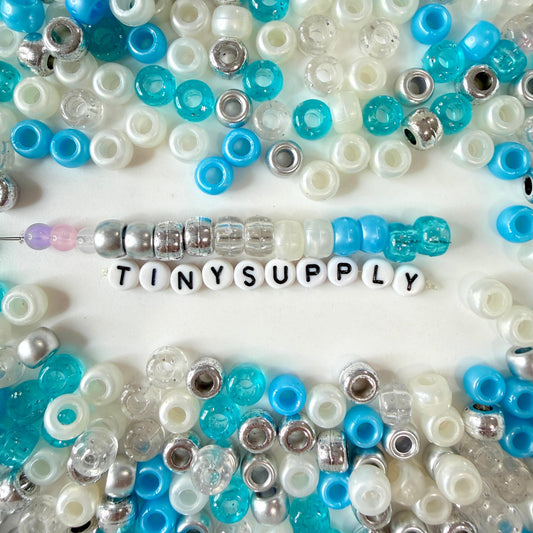 9MM Blue Party Themed Pony Beads