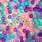9MM Purple Pink Mermaid Themed Pony Beads