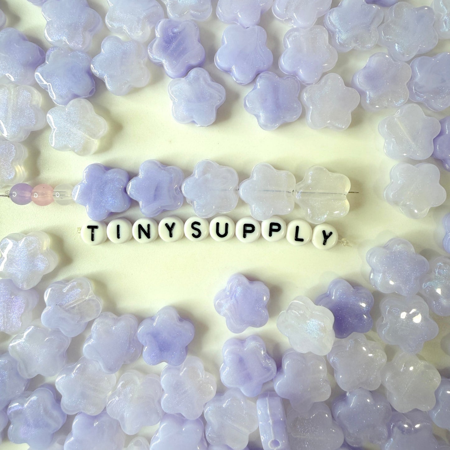 Chunky 15MM Pastel Acrylic Purple Star Flower Spacer Beads