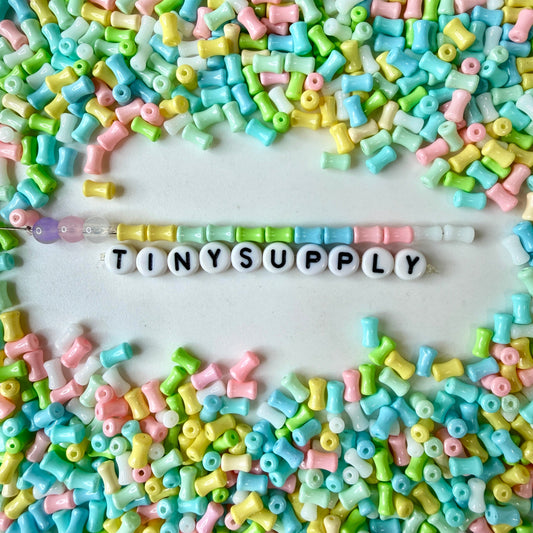 6MM x 4MM Pastel Dogbone Glass Seed Beads (D54-07)