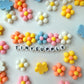 Five Petal Flower Mixed Color, Floral Themed Flatback Cabochons (Random, 1.7CM)