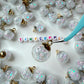 Transparent Glass Orb with Plastic Star Confetti Flakes (21.5mm x 16mm)