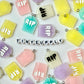 Cute Pastel Glitter RIP Tombstone Resin Charm with Eye Pin (25mm x 20mm)