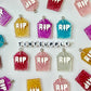 Cute Glitter RIP Tombstone Resin Charm with Eye Pin (25mm x 20mm)