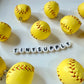 Baseball, Yellow Softball, and Bat Sports Themed Charms