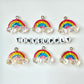 26MM x 17MM Glitter Flake Rainbow Themed Resin Charms