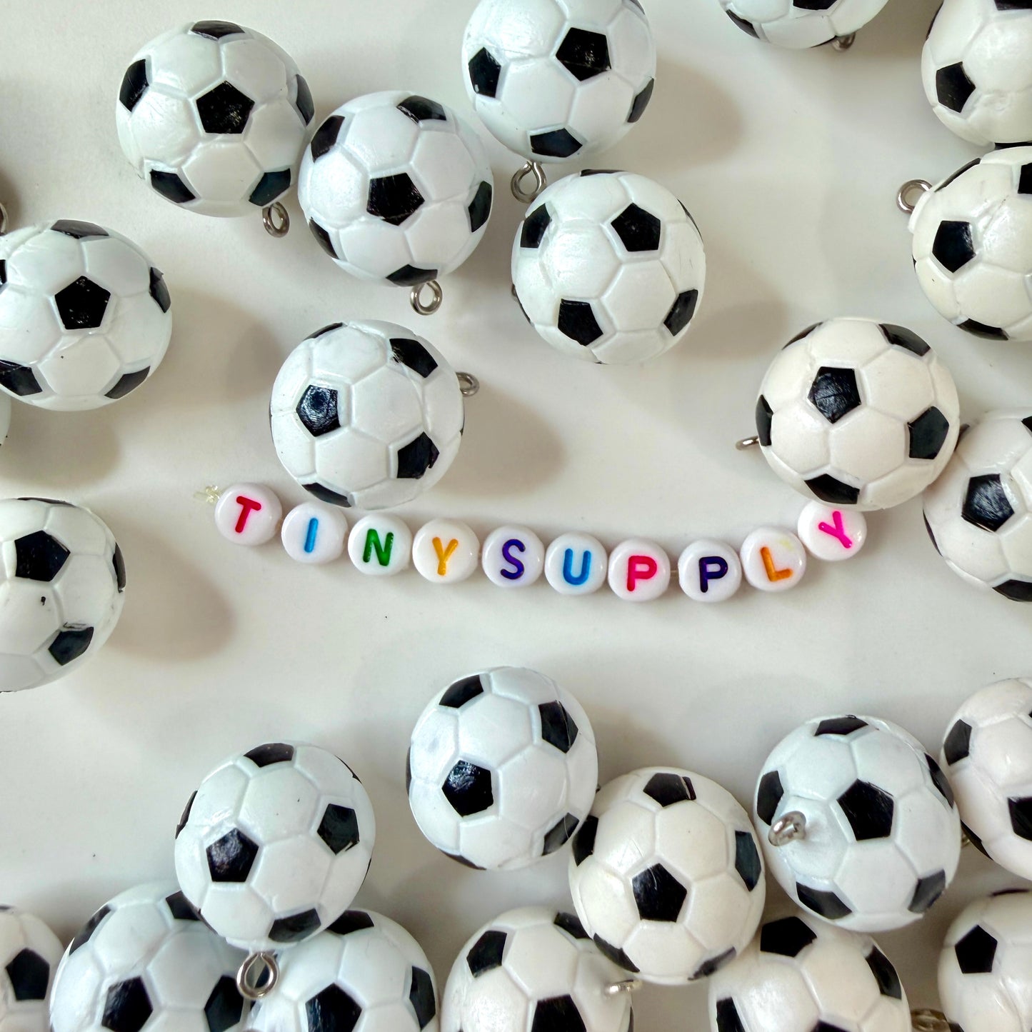 20MM Cute Soccer Ball Sport Charm with Silver Eye Pin