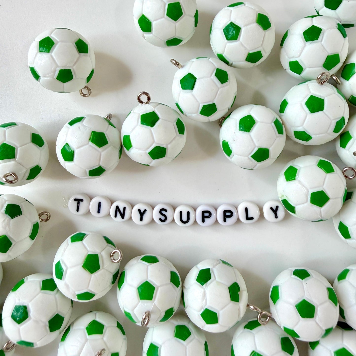 20MM Cute Soccer Ball Sport Charm with Silver Eye Pin