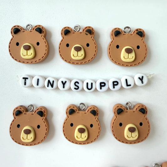 20MM Stitched Brown Bear Charm