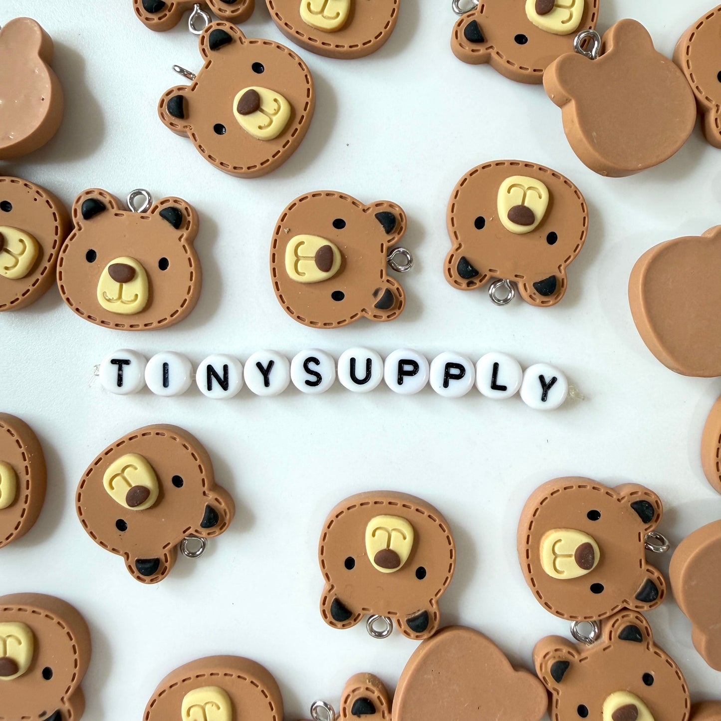 20MM Stitched Brown Bear Charm