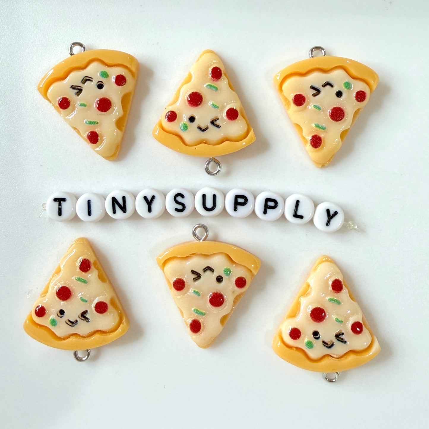 Winky Pizza Slice Acrylic Charm (26MM x 2MM)