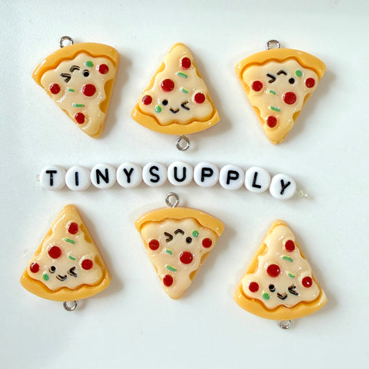 Winky Pizza Slice Acrylic Charm (26MM x 2MM)