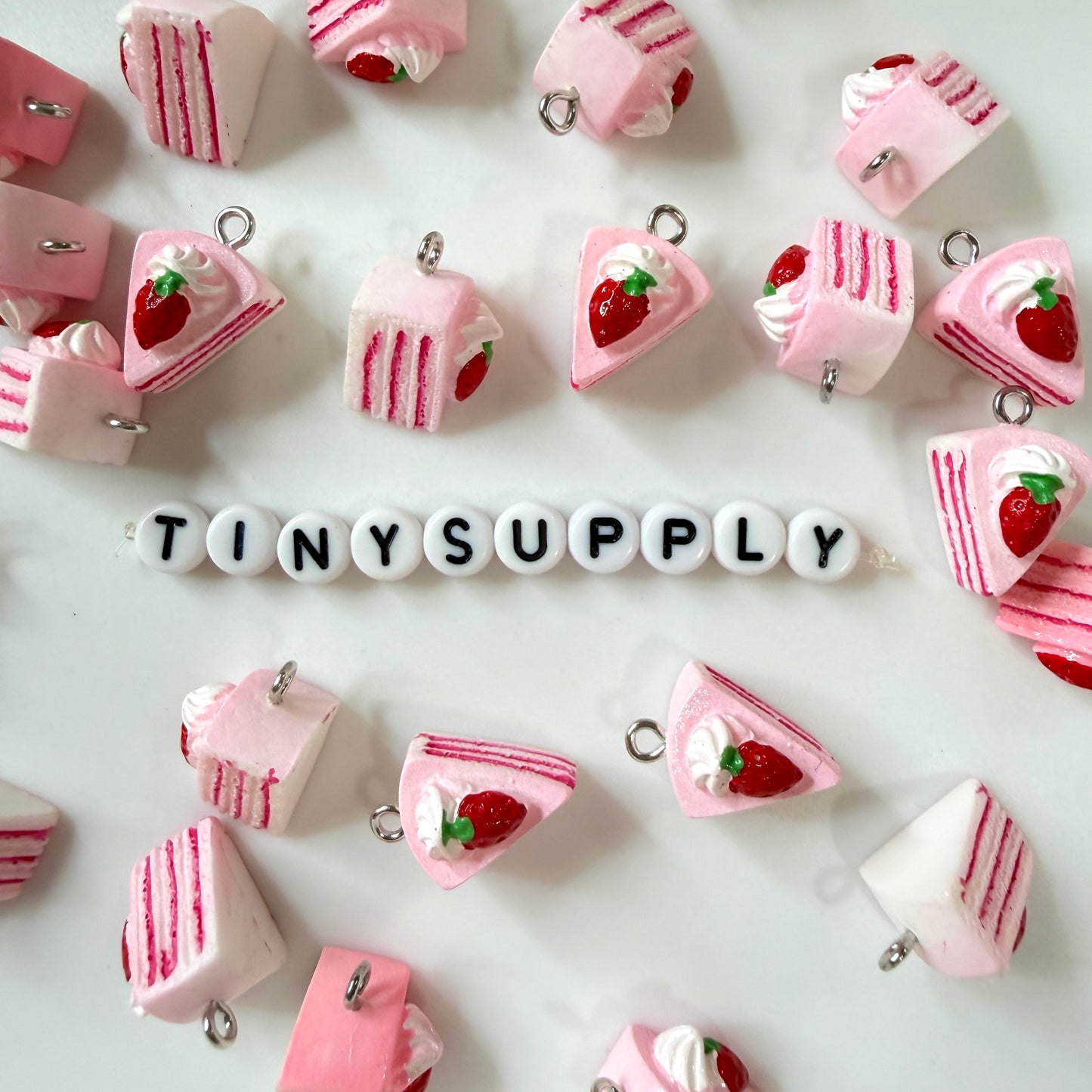 Strawberry Shortcake Slice Acrylic Charm (14mm x 14mm)