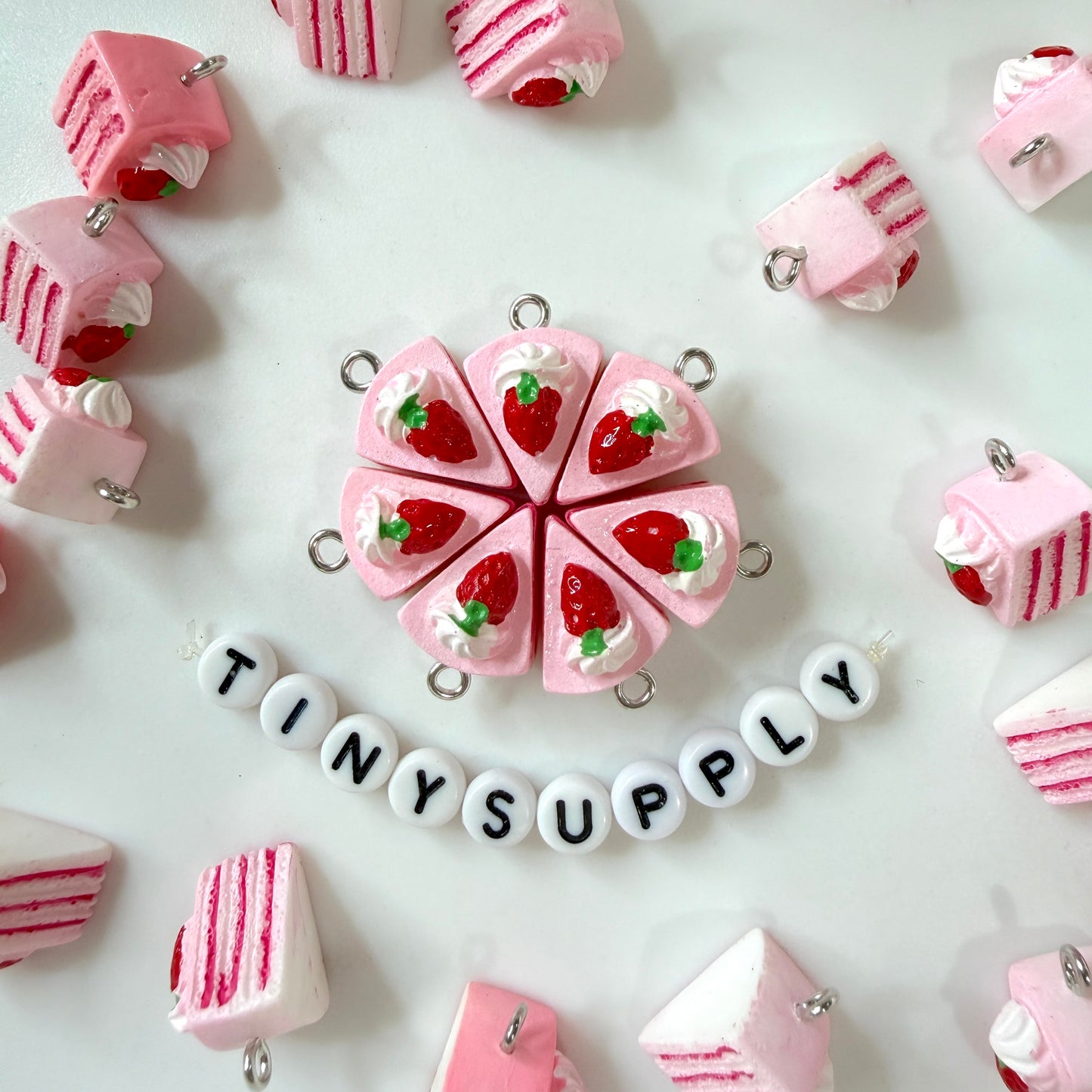 Strawberry Shortcake Slice Acrylic Charm (14mm x 14mm)