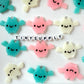 Pink, Blue White Bat Resin Charms with eyepins (38mm x 24mm)