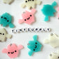 Pink, Blue White Bat Resin Charms with eyepins (38mm x 24mm)