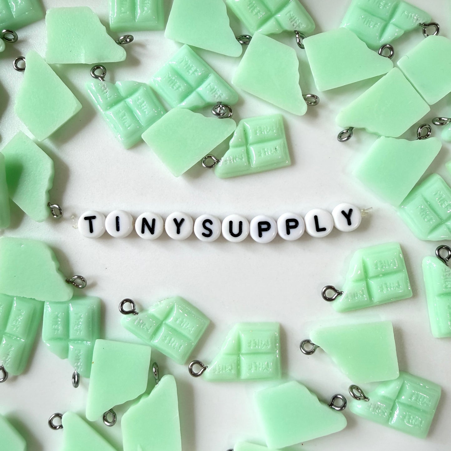 Small Chocolate Bar Charms (in Brown, Pink, Light Green)