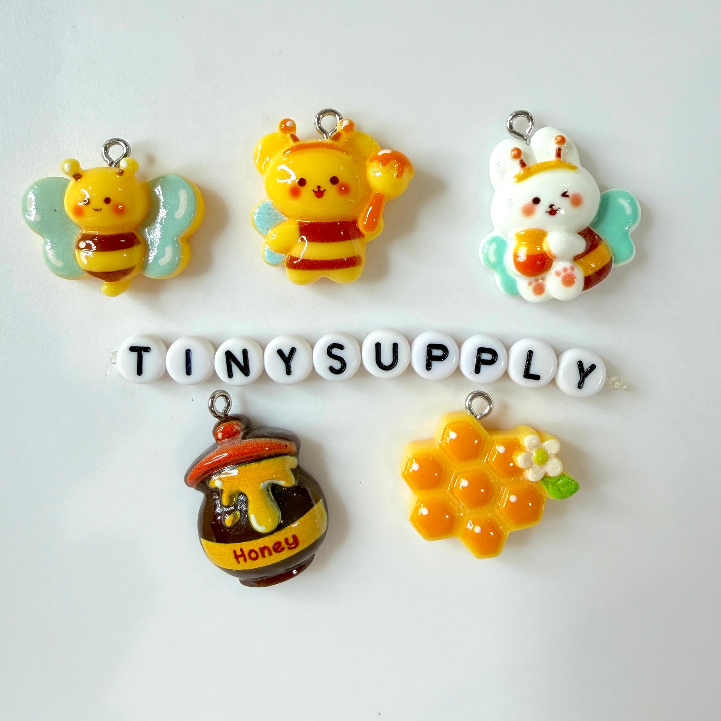 Honey Bear, Honey Pot, Honey Bunny, Honey Bee Themed Resin Charms