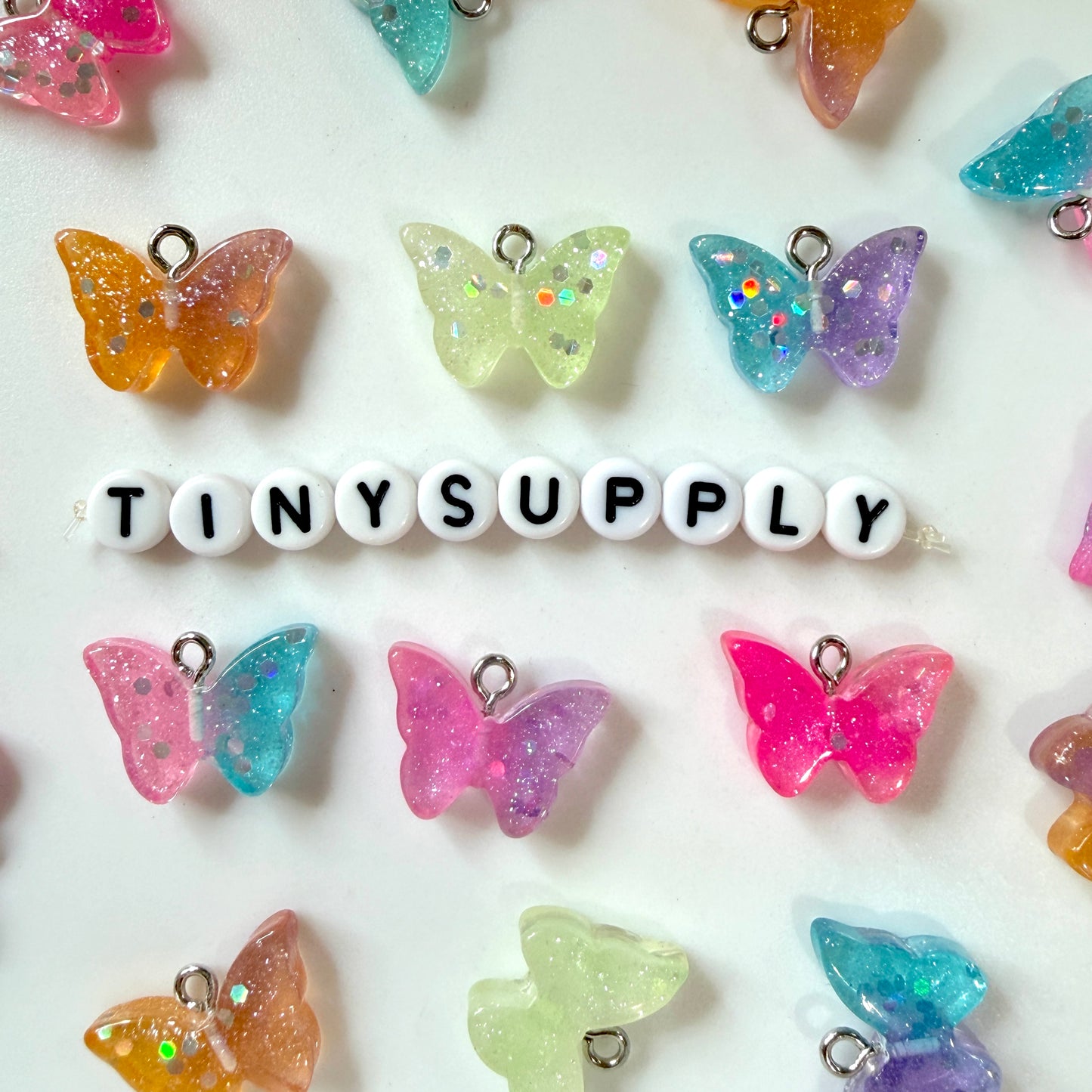 20MM Glitter Butterfly Resin Charms