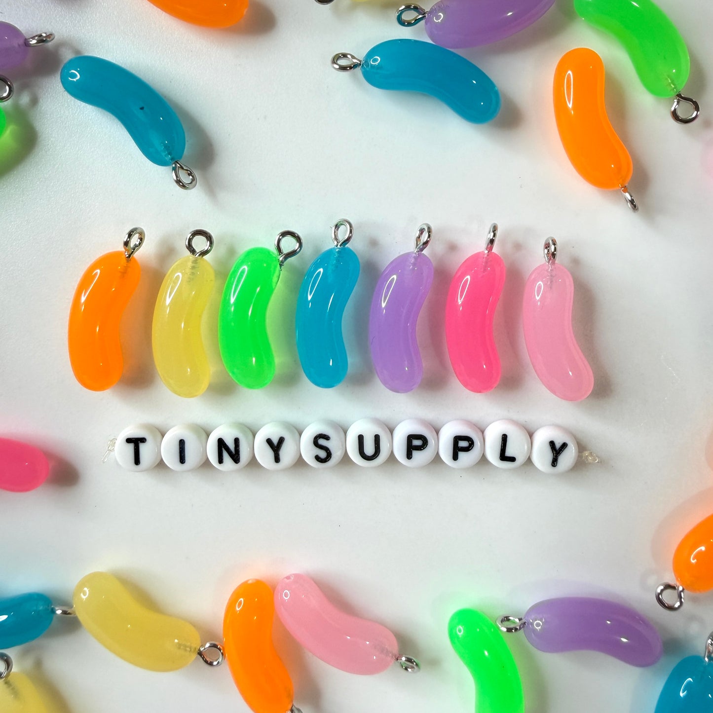 20MM x 6.5MM Jelly Bean, Food Themed Resin Charms