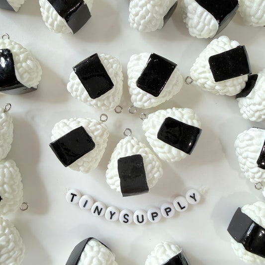 Cute Onigiri Rice Ball Charm (28x27x18mm, Hole: 2mm)