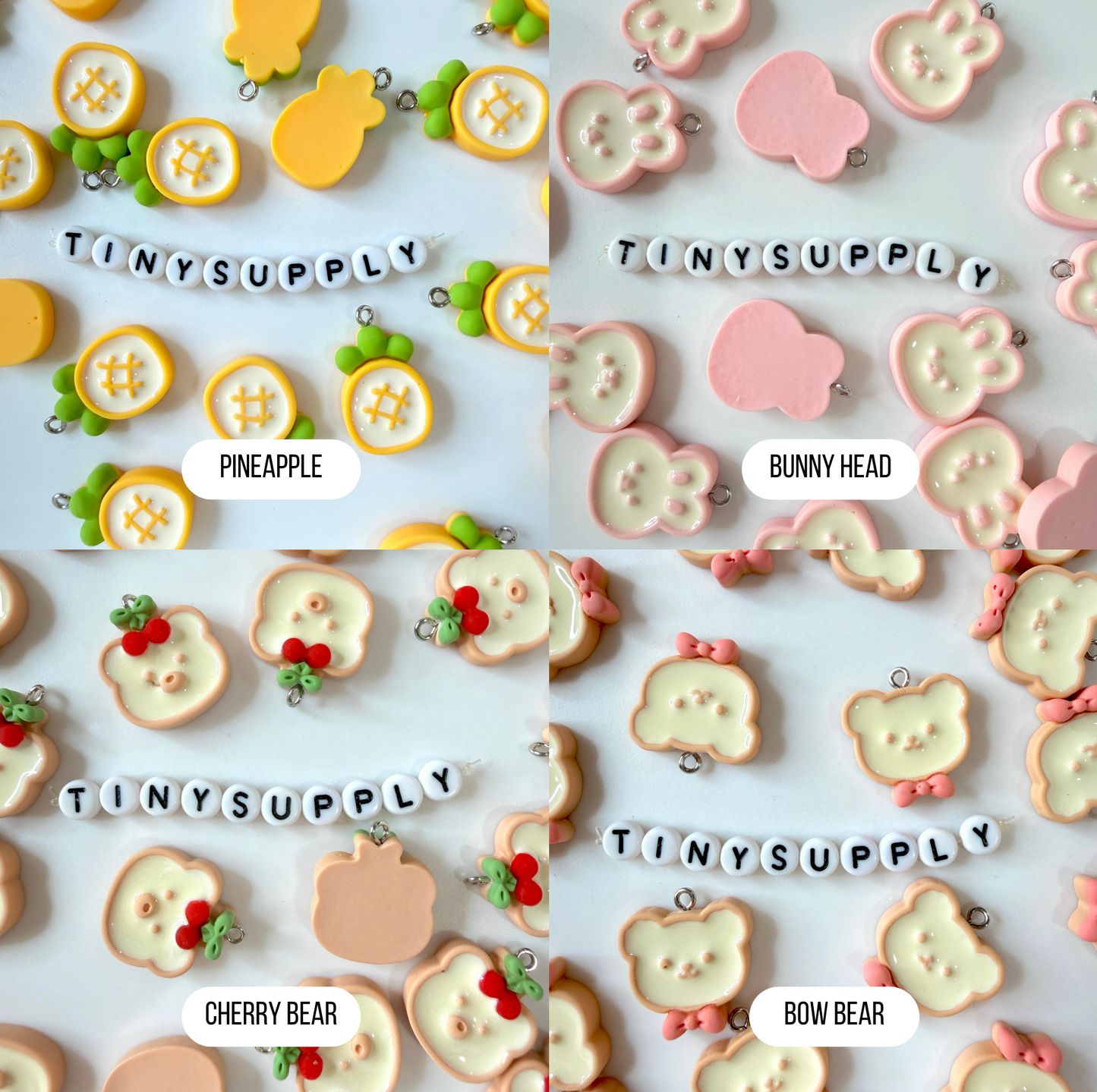 Mixed Theme Resin Charm (Bunny, Bear, Ice Cream, Cake, Fruit Themed)