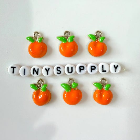 Orange Enamel Charm (17x12x5mm, Hole: 2mm)