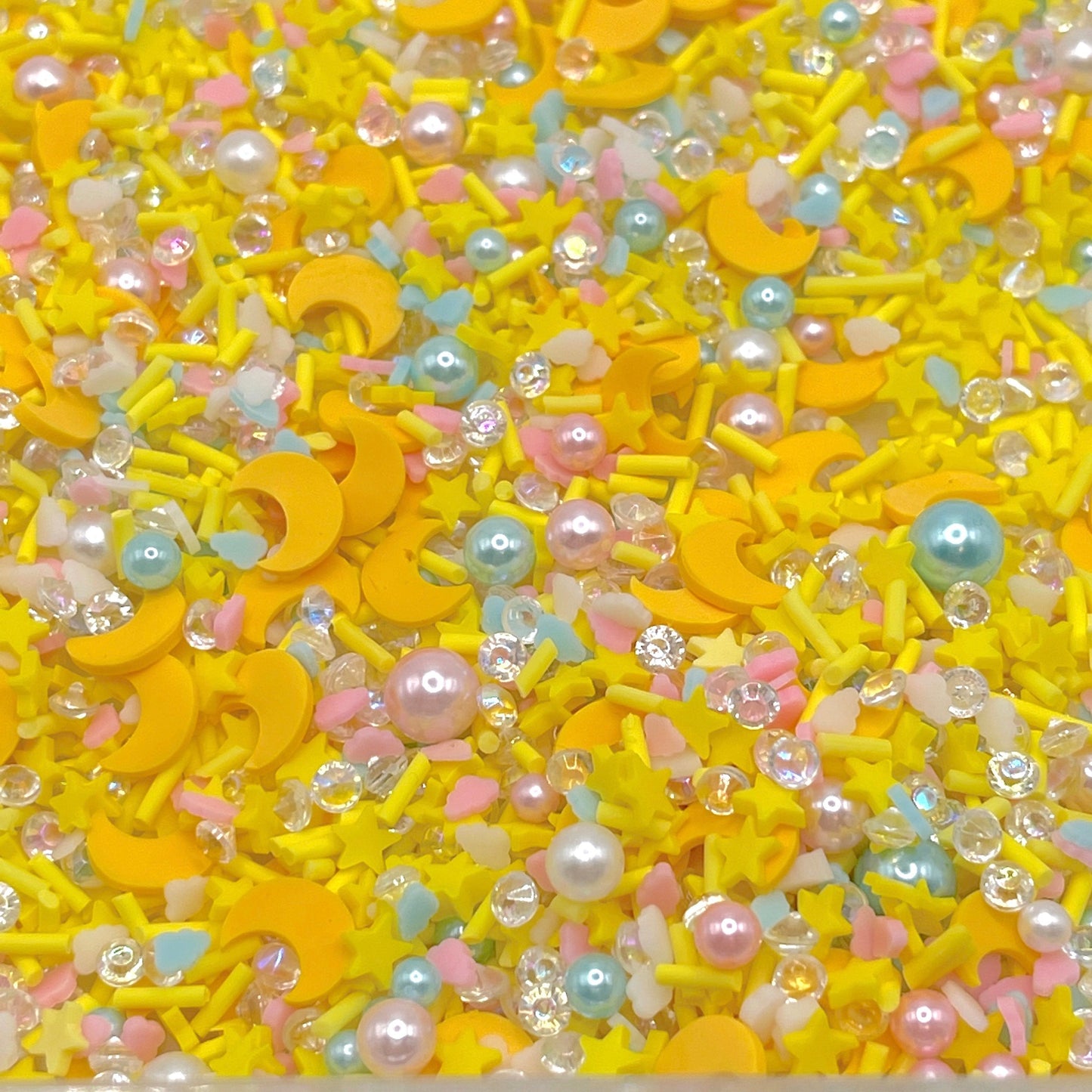 FAKE Sky Moon Star Clouds w/Pearls Polymer Clay Sprinkle Mix (NOT EDIBLE) D10-17
