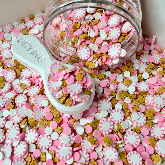 Pink Gingerbread House Polymer Clay Sprinkle Mix (NOT EDIBLE) D51-09