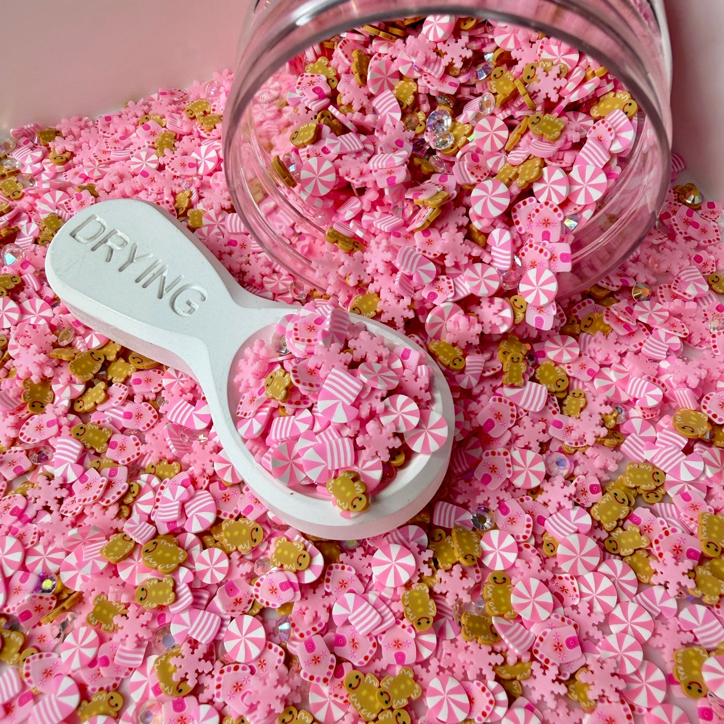 Pink Peppermint Gingerbread Polymer Clay Sprinkle Mix (NOT EDIBLE) D51-10