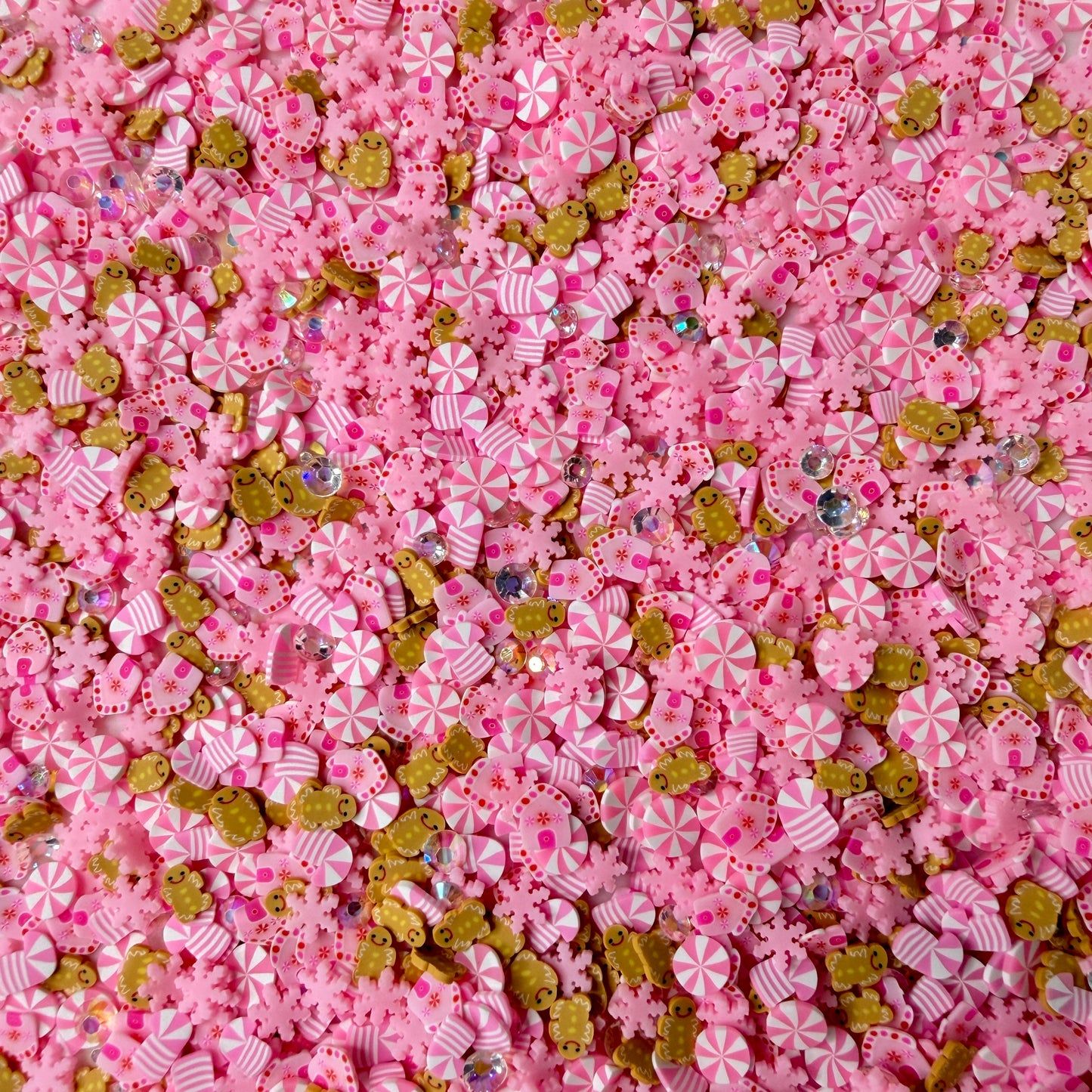 Pink Peppermint Gingerbread Polymer Clay Sprinkle Mix (NOT EDIBLE) D51-10