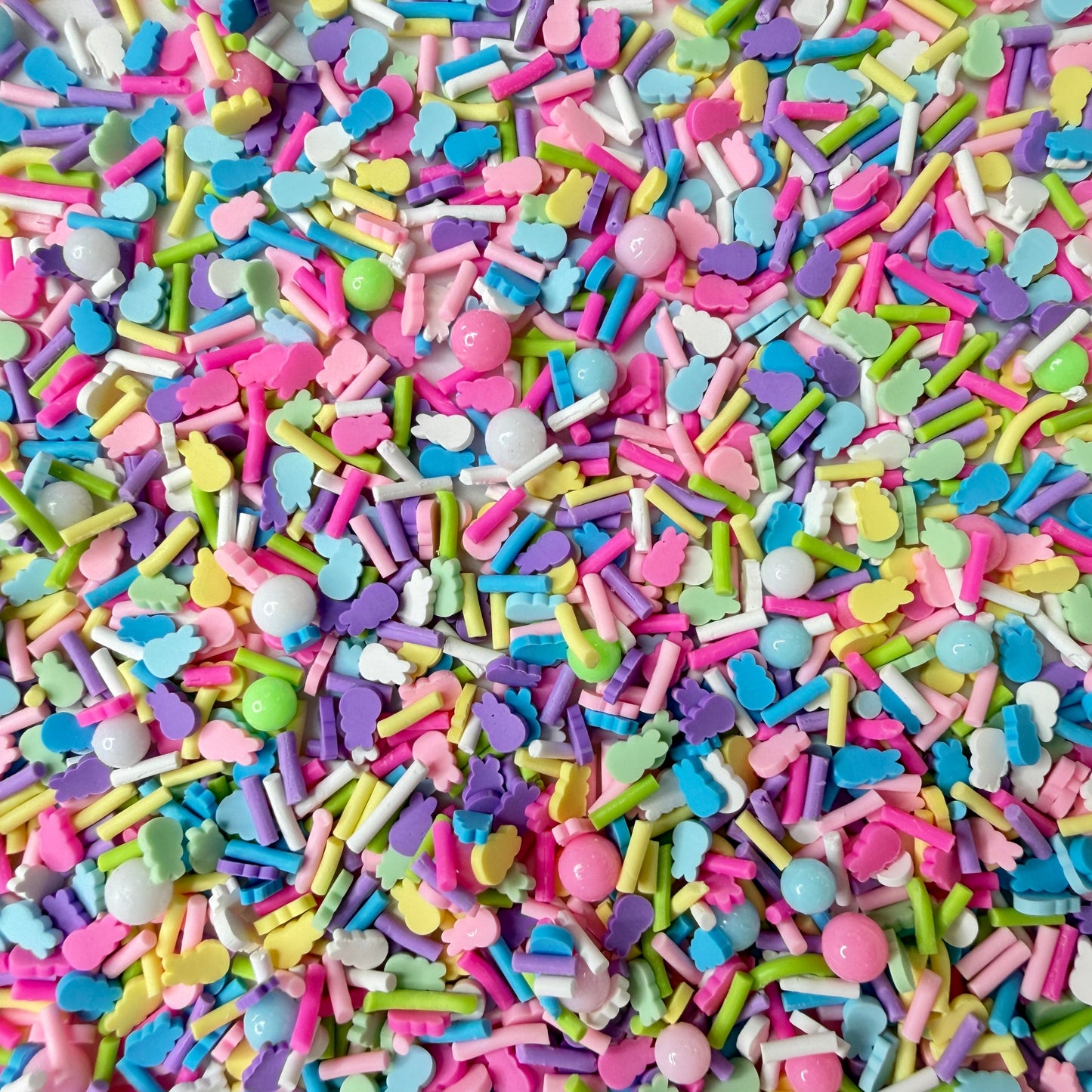 Marshmallow Bunny Party Polymer Clay Sprinkle Mix (NOT EDIBLE) D51-21