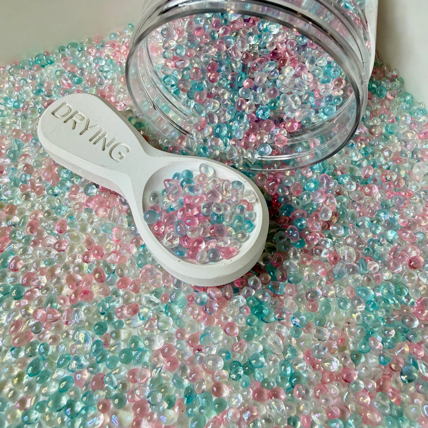 2MM-4MM Clear AB Light Pink Blue Pebble Mix (NOT EDIBLE) D49-17